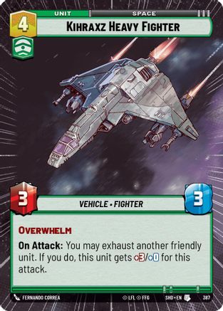 Kihraxz Heavy Fighter (387) (Hyperspace) (387) [Shadows of the Galaxy] - Fantasy Flight Games - Card Brawlers | Quebec | Canada |