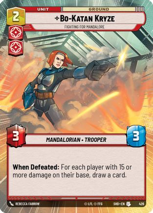 Bo-Katan Kryze - Fighting For Mandalore (426) (Hyperspace) (426) [Shadows of the Galaxy] - Fantasy Flight Games - Card Brawlers | Quebec | Canada |