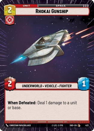 Rhokai Gunship (433) (Hyperspace) (433) [Shadows of the Galaxy] - Fantasy Flight Games - Card Brawlers | Quebec | Canada |