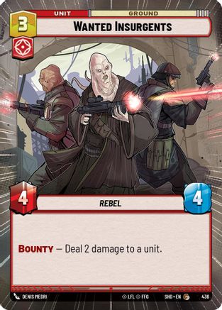 Wanted Insurgents (436) (Hyperspace) (436) [Shadows of the Galaxy] - Fantasy Flight Games - Card Brawlers | Quebec | Canada |