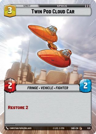 Twin Pod Cloud Car (520) (Hyperspace) (520) [Shadows of the Galaxy] - Fantasy Flight Games - Card Brawlers | Quebec | Canada |