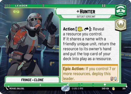 Hunter - Outcast Sergeant (288) (Hyperspace) (288) [Shadows of the Galaxy] - Fantasy Flight Games - Card Brawlers | Quebec | Canada |