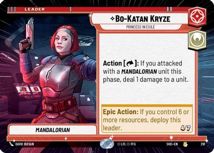 Bo-Katan Kryze - Princess in Exile (291) (Hyperspace) (291) [Shadows of the Galaxy] - Fantasy Flight Games - Card Brawlers | Quebec | Canada |