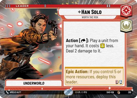 Han Solo - Worth the Risk (292) (Hyperspace) (292) [Shadows of the Galaxy] - Fantasy Flight Games - Card Brawlers | Quebec | Canada |