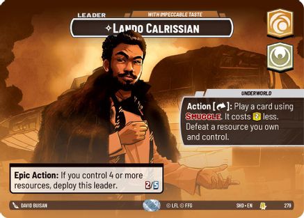 Lando Calrissian - With Impeccable Taste (279) (Showcase) (279) [Shadows of the Galaxy] - Fantasy Flight Games - Card Brawlers | Quebec | Canada |