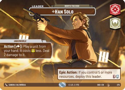 Han Solo - Worth the Risk (275) (Showcase) (275) [Shadows of the Galaxy] - Fantasy Flight Games - Card Brawlers | Quebec | Canada |