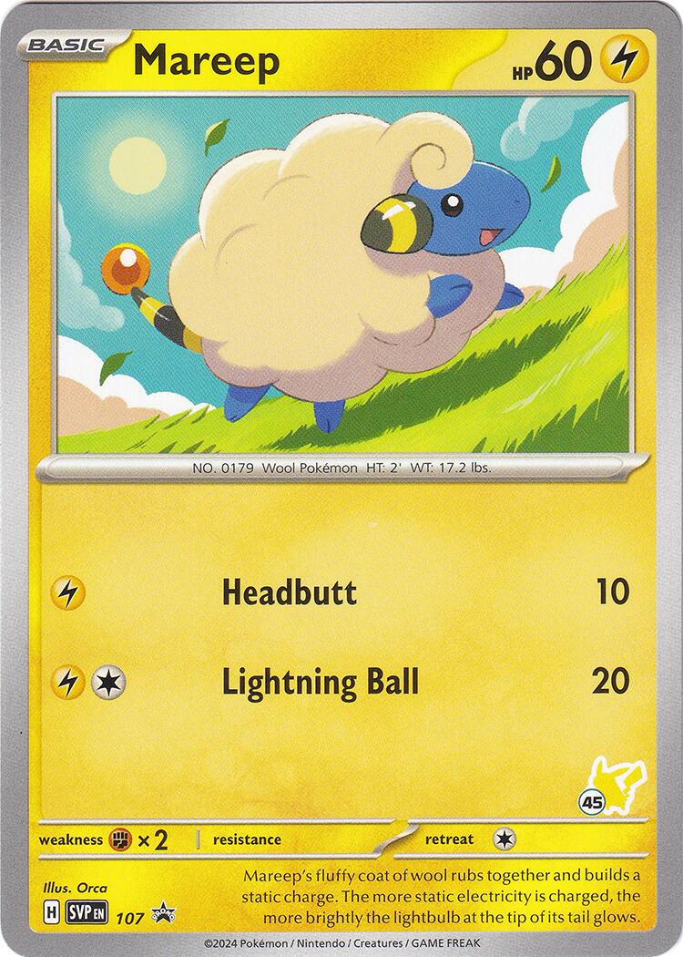 Mareep (107) (Pikachu Stamp #45) [Battle Academy 2024] - Pokémon - Card Brawlers | Quebec | Canada |