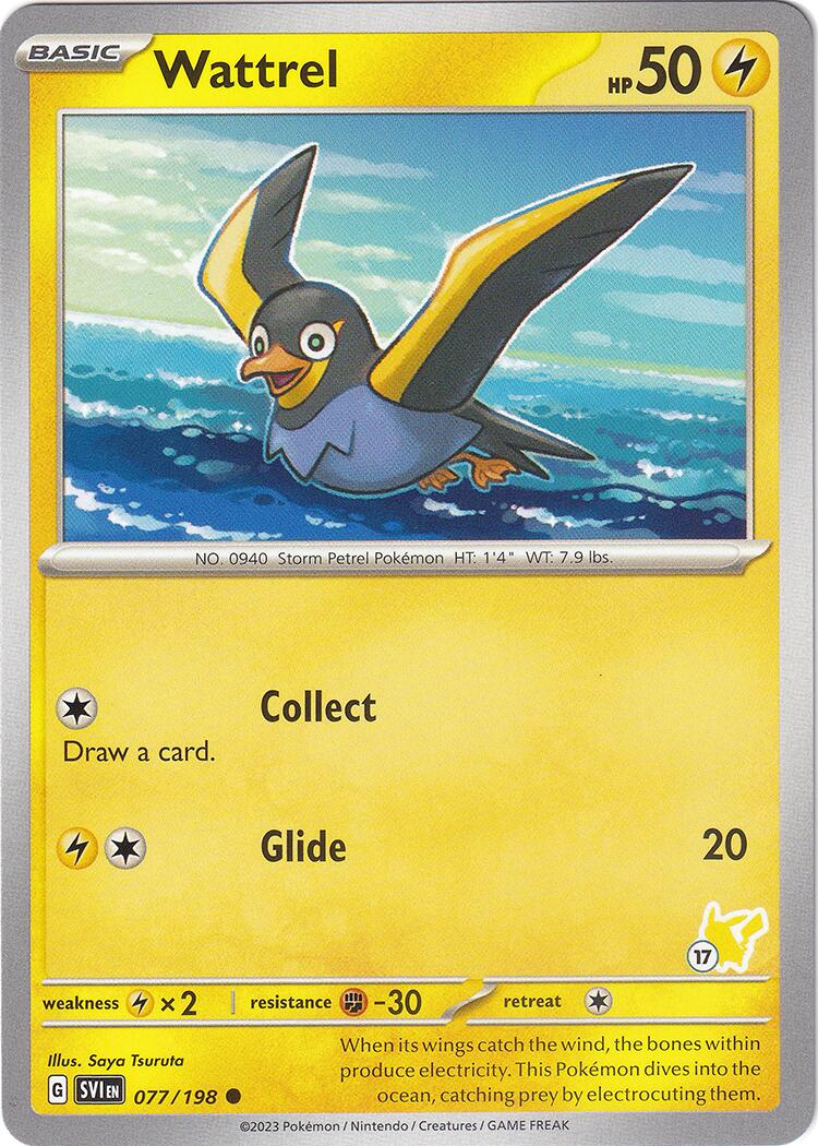 Wattrel (077/193) (Pikachu Stamp #17) [Battle Academy 2024] - Pokémon - Card Brawlers | Quebec | Canada |