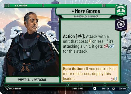 Moff Gideon - Formidable Commander (001/002) (Hyperspace) (Prerelease Promos) (001/002) [Shadows of the Galaxy Promos] - Fantasy Flight Games - Card Brawlers | Quebec | Canada |