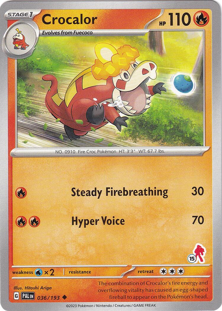Crocalor (036/193) (Armarouge Stamp #15) [Battle Academy 2024] - Pokémon - Card Brawlers | Quebec | Canada |