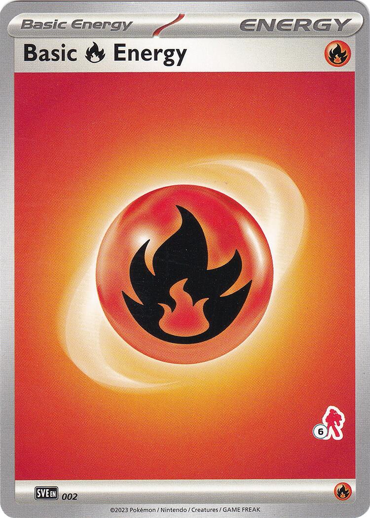Basic Fire Energy (002) (Armarouge Stamp #6) [Battle Academy 2024] - Pokémon - Card Brawlers | Quebec | Canada |