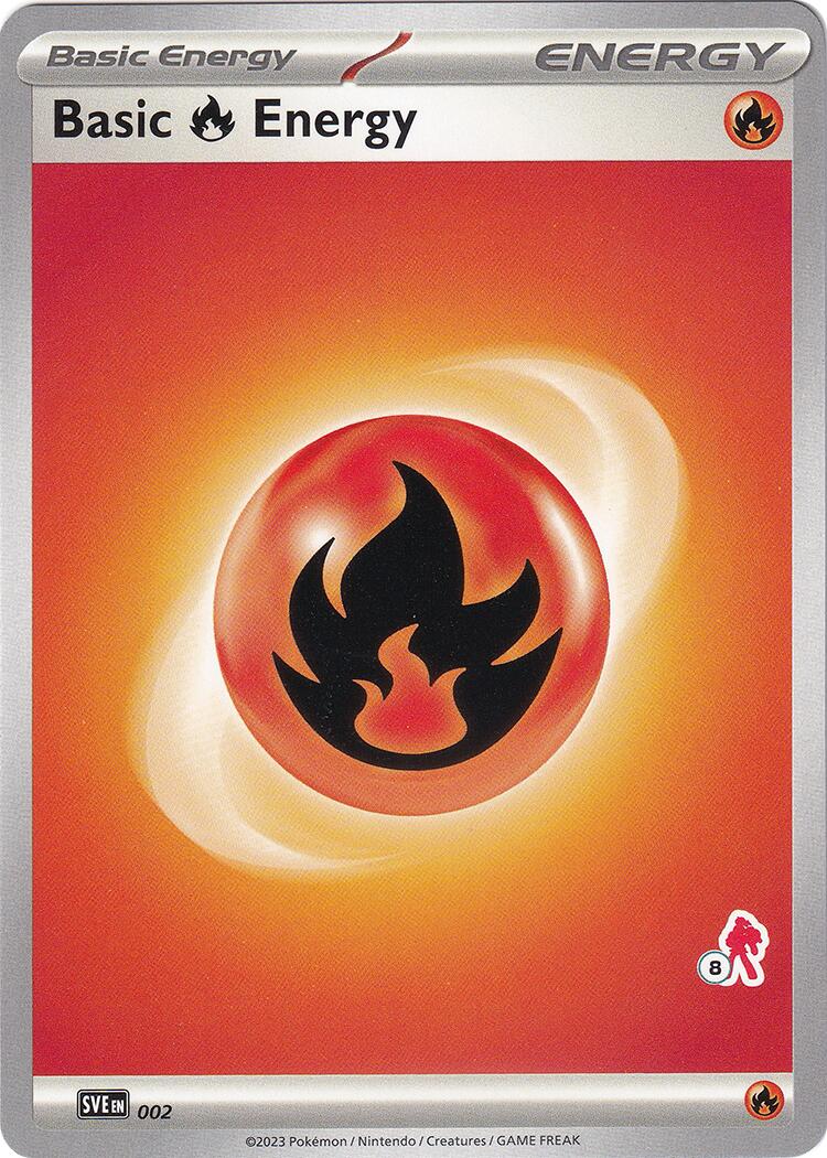 Basic Fire Energy (002) (Armarouge Stamp #8) [Battle Academy 2024] - Pokémon - Card Brawlers | Quebec | Canada |