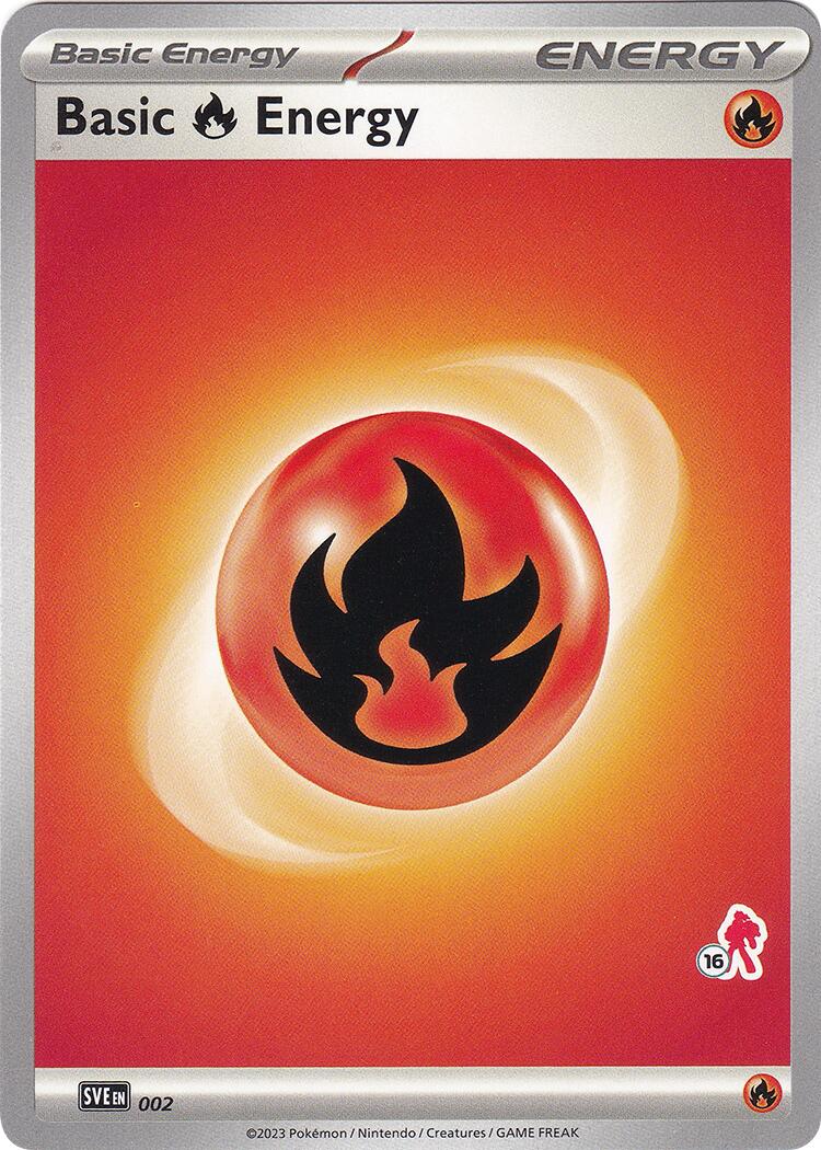 Basic Fire Energy (002) (Armarouge Stamp #16) [Battle Academy 2024] - Pokémon - Card Brawlers | Quebec | Canada |