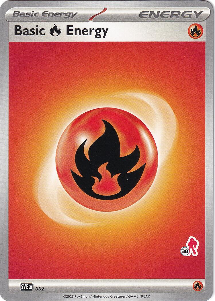 Basic Fire Energy (002) (Armarouge Stamp #38) [Battle Academy 2024] - Pokémon - Card Brawlers | Quebec | Canada |