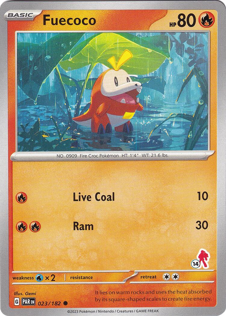 Fuecoco (023/182) (Armarouge Stamp #14) [Battle Academy 2024] - Pokémon - Card Brawlers | Quebec | Canada |