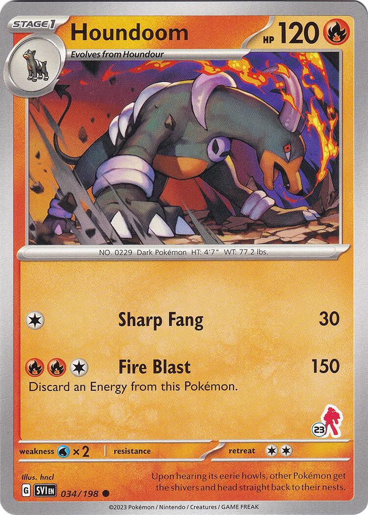 Houndoom (034/198) (Armarouge Stamp #23) [Battle Academy 2024] - Pokémon - Card Brawlers | Quebec | Canada |