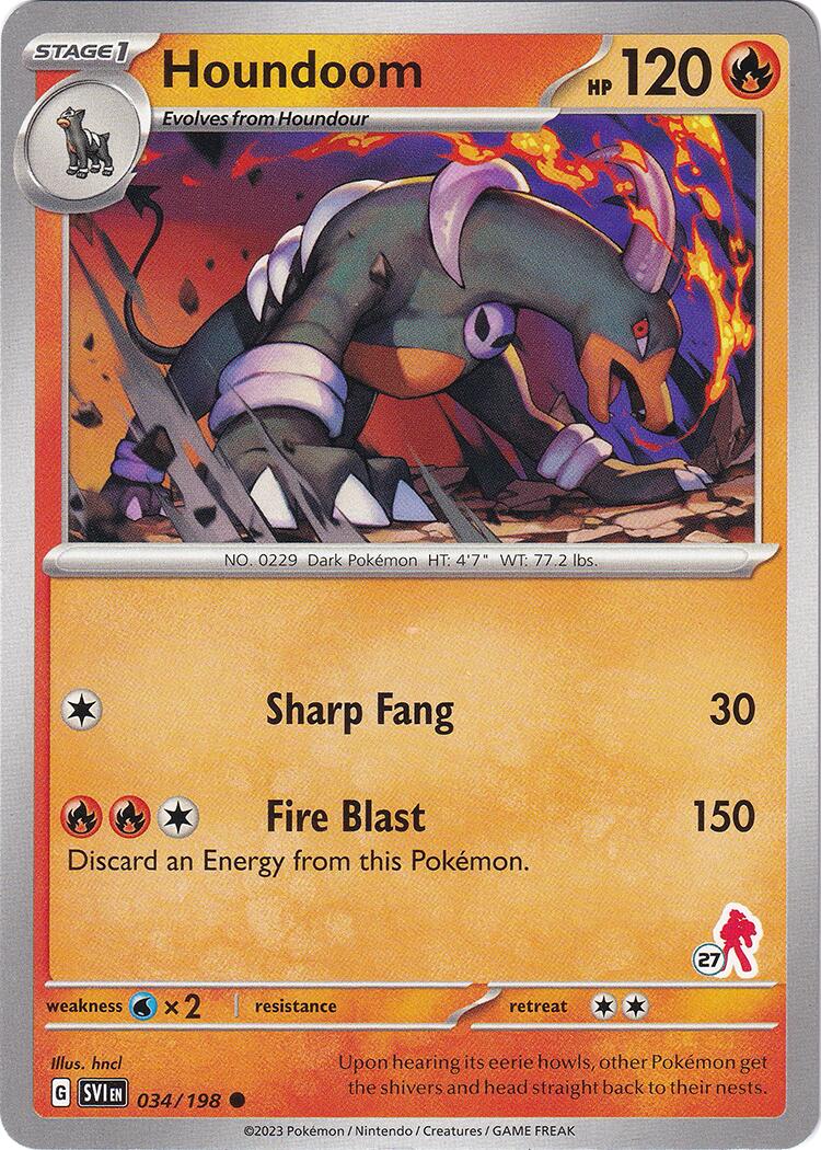 Houndoom (034/198) (Armarouge Stamp #27) [Battle Academy 2024] - Pokémon - Card Brawlers | Quebec | Canada |