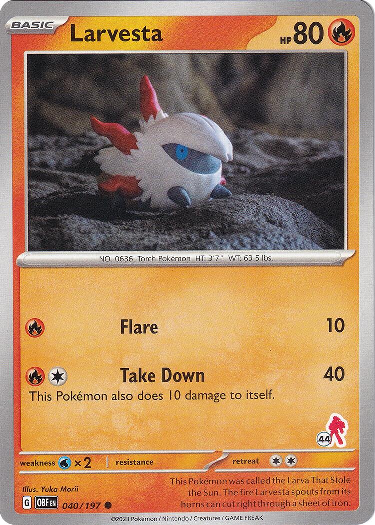 Larvesta (040/197) (Armarouge Stamp #44) [Battle Academy 2024] - Pokémon - Card Brawlers | Quebec | Canada |