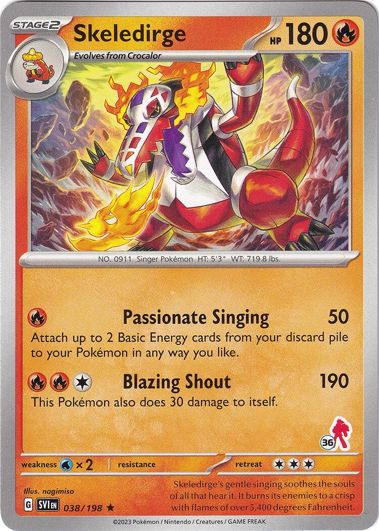 Skeledirge (038/198) (Armarouge Stamp #36) [Battle Academy 2024] - Pokémon - Card Brawlers | Quebec | Canada |