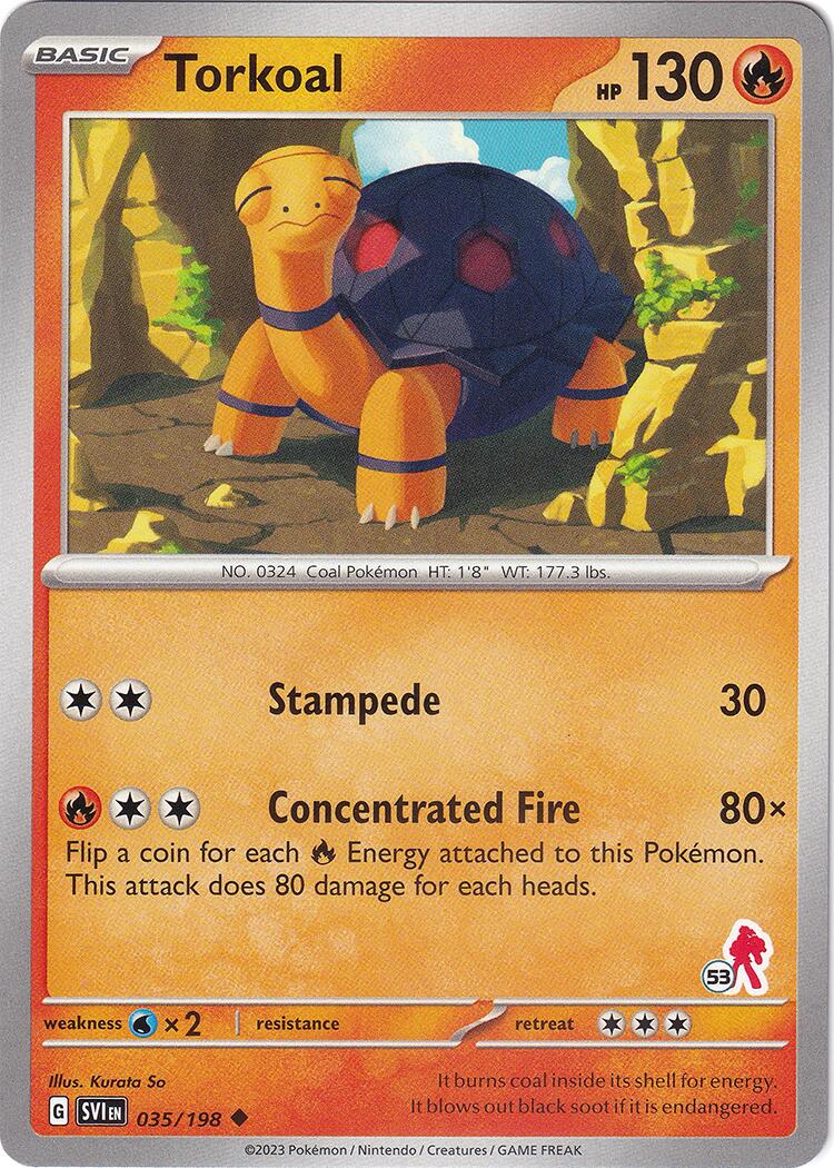 Torkoal (035/198) (Armarouge Stamp #53) [Battle Academy 2024] - Pokémon - Card Brawlers | Quebec | Canada |
