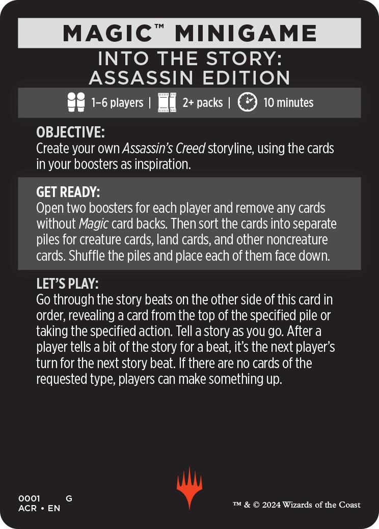 Into The Story: Assassin Edition (Magic Minigame) [Assassin's Creed Minigame] - Magic: The Gathering - Card Brawlers | Quebec | Canada |