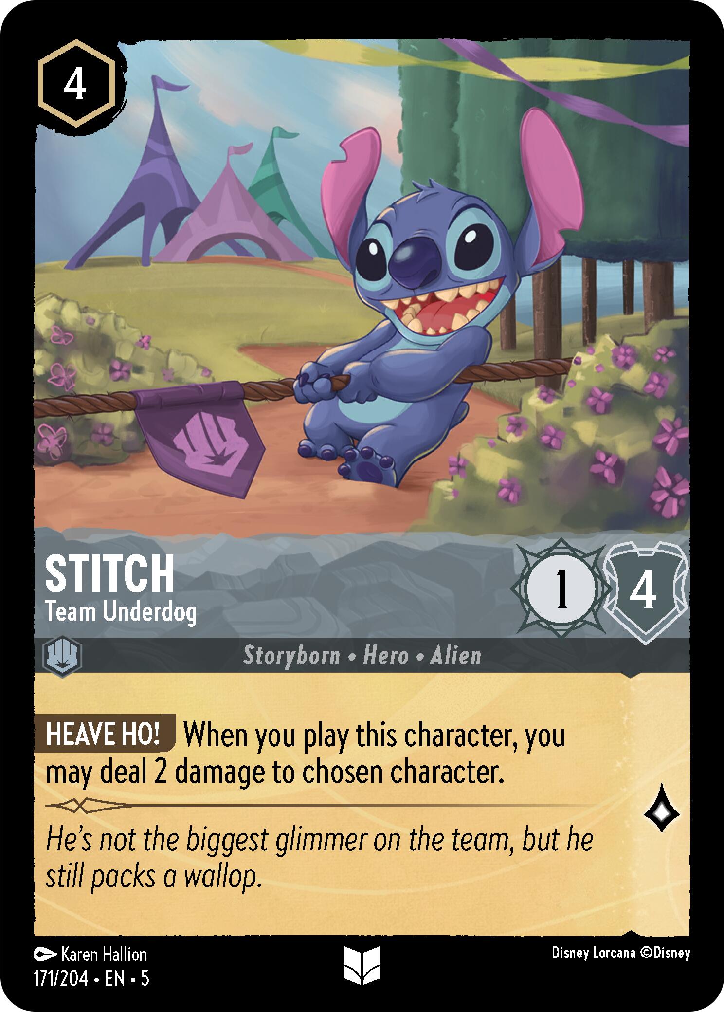Stitch - Team Underdog (171/204) [Shimmering Skies] - Disney - Card Brawlers | Quebec | Canada |