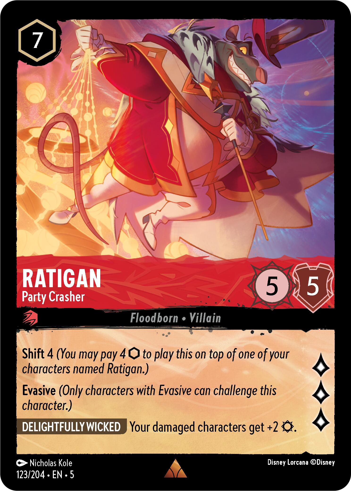 Ratigan - Party Crasher (123/204) [Shimmering Skies] - Disney - Card Brawlers | Quebec | Canada |
