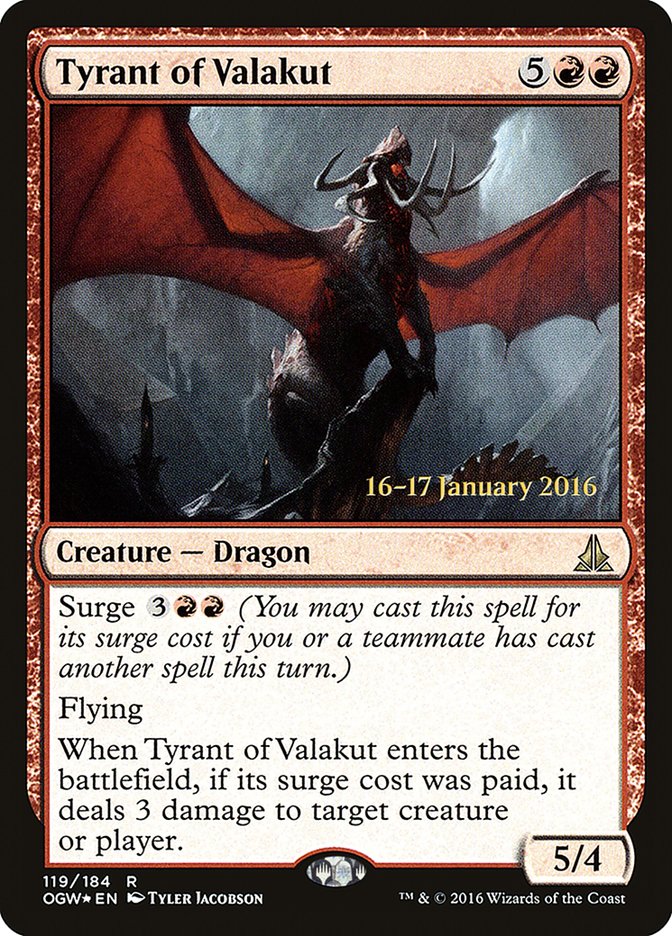 Tyrant of Valakut [Oath of the Gatewatch Prerelease Promos] - Magic: The Gathering - Card Brawlers | Quebec | Canada |