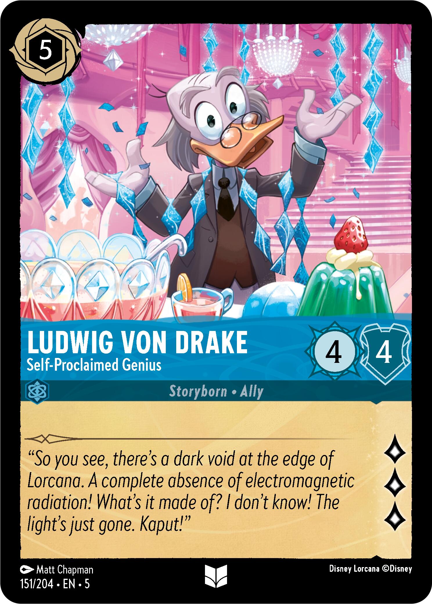 Ludwig Von Drake - Self-Proclaimed Genius (151/204) [Shimmering Skies] - Disney - Card Brawlers | Quebec | Canada |