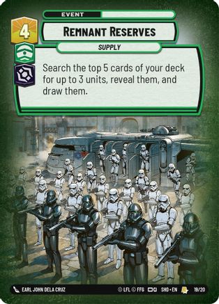 Remnant Reserves (19/20) (19/20) [Shadows of the Galaxy: Weekly Play] - Fantasy Flight Games - Card Brawlers | Quebec | Canada |