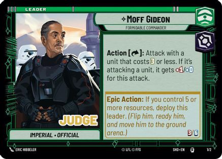 Moff Gideon - Formidable Commander (1/2) (Judge Promo) (1/2) [Shadows of the Galaxy Promos] - Fantasy Flight Games - Card Brawlers | Quebec | Canada |