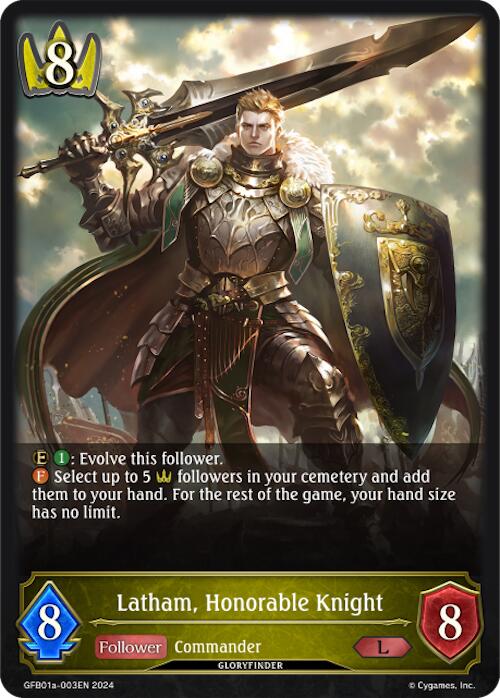 Latham, Honorable Knight (GFB01a-003EN) [GFB01: Gloryfinder Bundle 01: Guide to Glory]