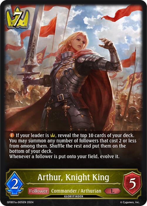 Arthur, Knight King (GFB01a-005EN) [Gloryfinder Bundle 01: Guide to Glory] - Bushiroad - Card Brawlers | Quebec | Canada |