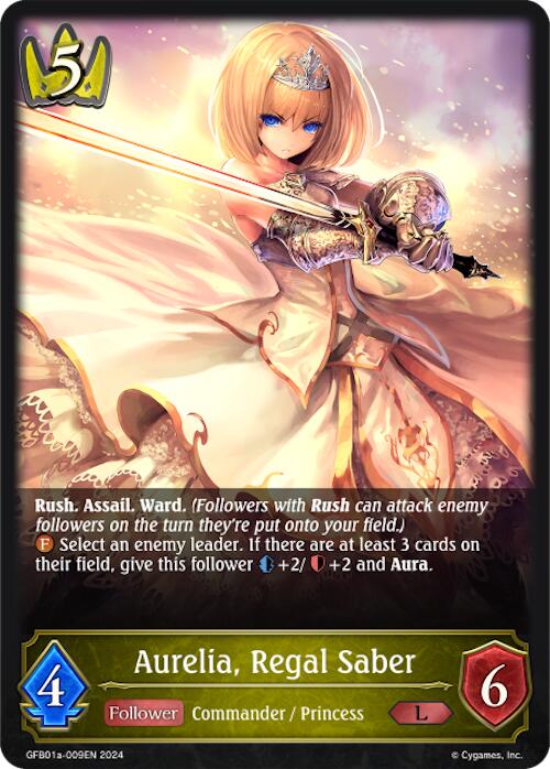 Aurelia, Regal Saber (GFB01a-009EN) [Gloryfinder Bundle 01: Guide to Glory] - Bushiroad - Card Brawlers | Quebec | Canada |