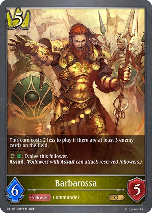 Barbarossa (GFB01b-028EN) [Gloryfinder Bundle 01: Guide to Glory] - Bushiroad - Card Brawlers | Quebec | Canada |