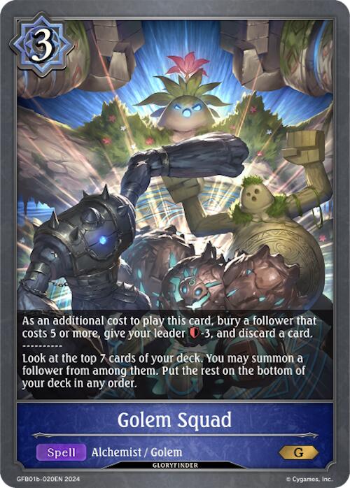 Golem Squad (GFB01b-020EN) [Gloryfinder Bundle 01: Guide to Glory] - Bushiroad - Card Brawlers | Quebec | Canada |