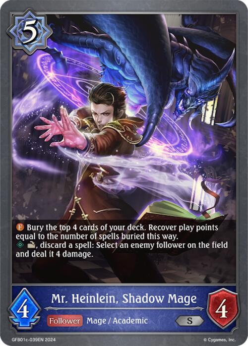 Mr. Heinlein, Shadow Mage (GFB01c-039EN) [Gloryfinder Bundle 01: Guide to Glory] - Bushiroad - Card Brawlers | Quebec | Canada |