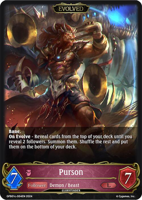 Purson (Evolved) (GFB01c-004EN) [Gloryfinder Bundle 01: Guide to Glory] - Bushiroad - Card Brawlers | Quebec | Canada |