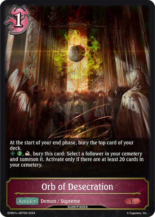 Orb of Desecration (GFB01c-007EN) [Gloryfinder Bundle 01: Guide to Glory] - Bushiroad - Card Brawlers | Quebec | Canada |