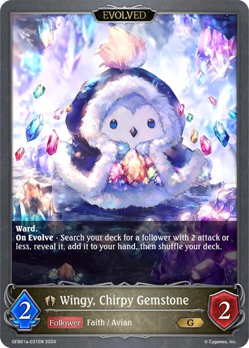 Wingy, Chirpy Gemstone (Evolved) (GFB01a-031EN) [Gloryfinder Bundle 01: Guide to Glory] - Bushiroad - Card Brawlers | Quebec | Canada |