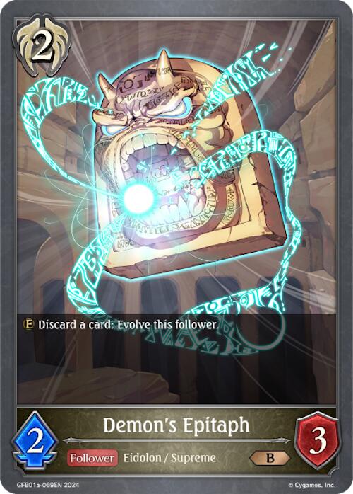 Demon's Epitaph (GFB01a-069EN) [Gloryfinder Bundle 01: Guide to Glory] - Bushiroad - Card Brawlers | Quebec | Canada |