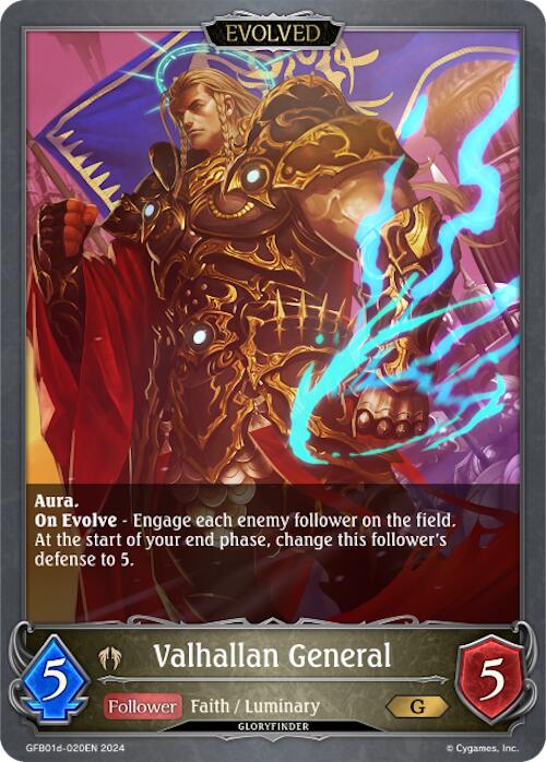 Valhallan General (Evolved) (GFB01d-020EN) [Gloryfinder Bundle 01: Guide to Glory] - Bushiroad - Card Brawlers | Quebec | Canada |