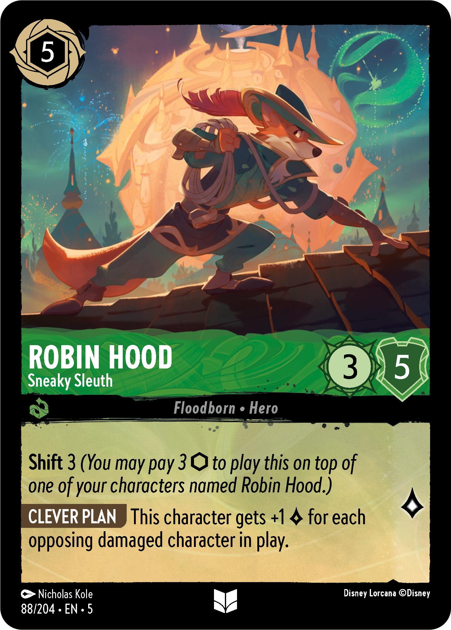 Robin Hood - Sneaky Sleuth (88/204) [Shimmering Skies] - Disney - Card Brawlers | Quebec | Canada |