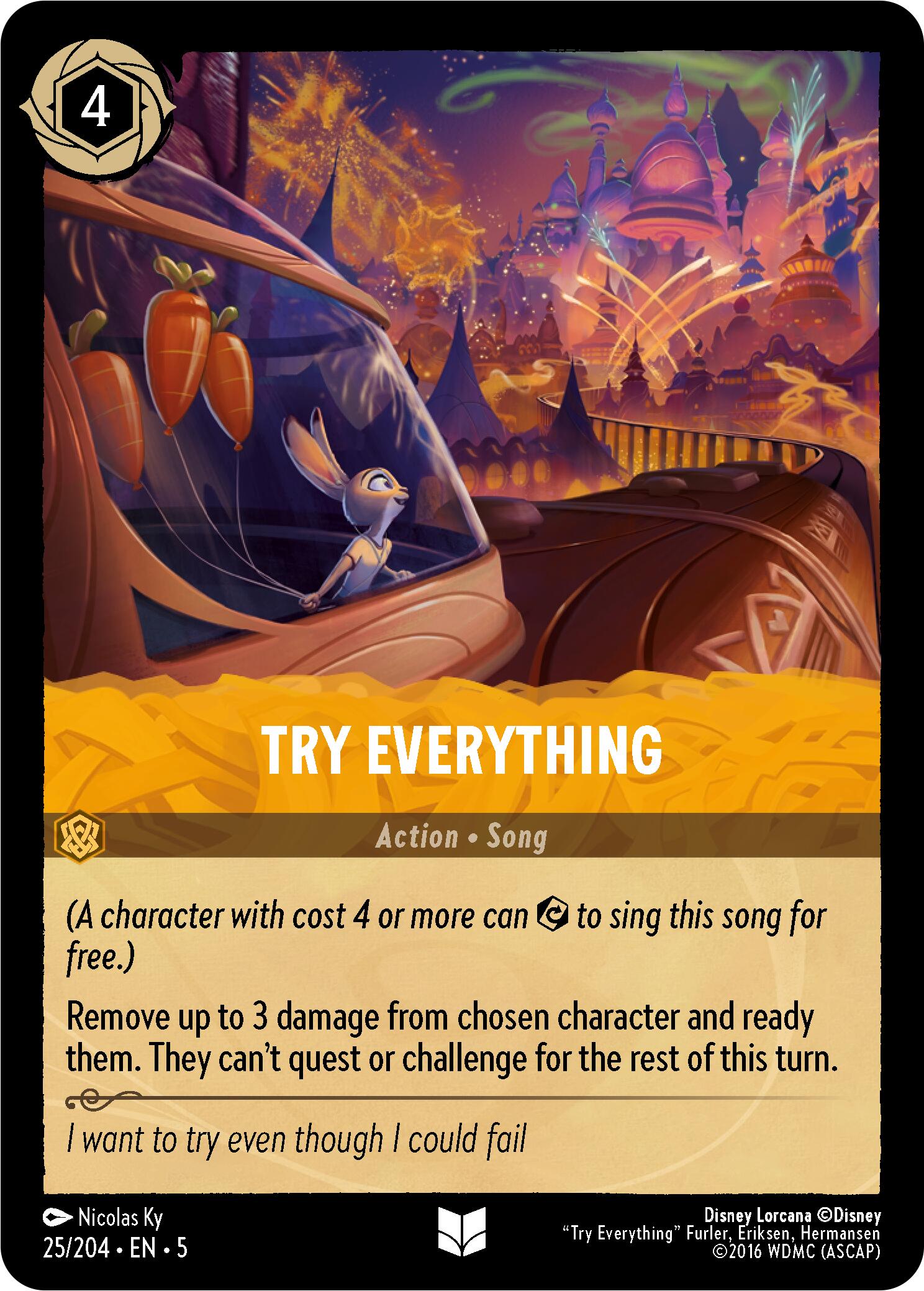 Try Everything (25/204) [Shimmering Skies] - Disney - Card Brawlers | Quebec | Canada |