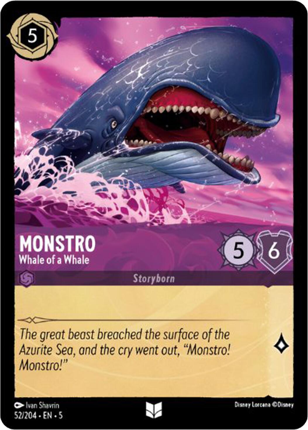 Monstro - Whale of a Whale (52/204) [Shimmering Skies] - Disney - Card Brawlers | Quebec | Canada |