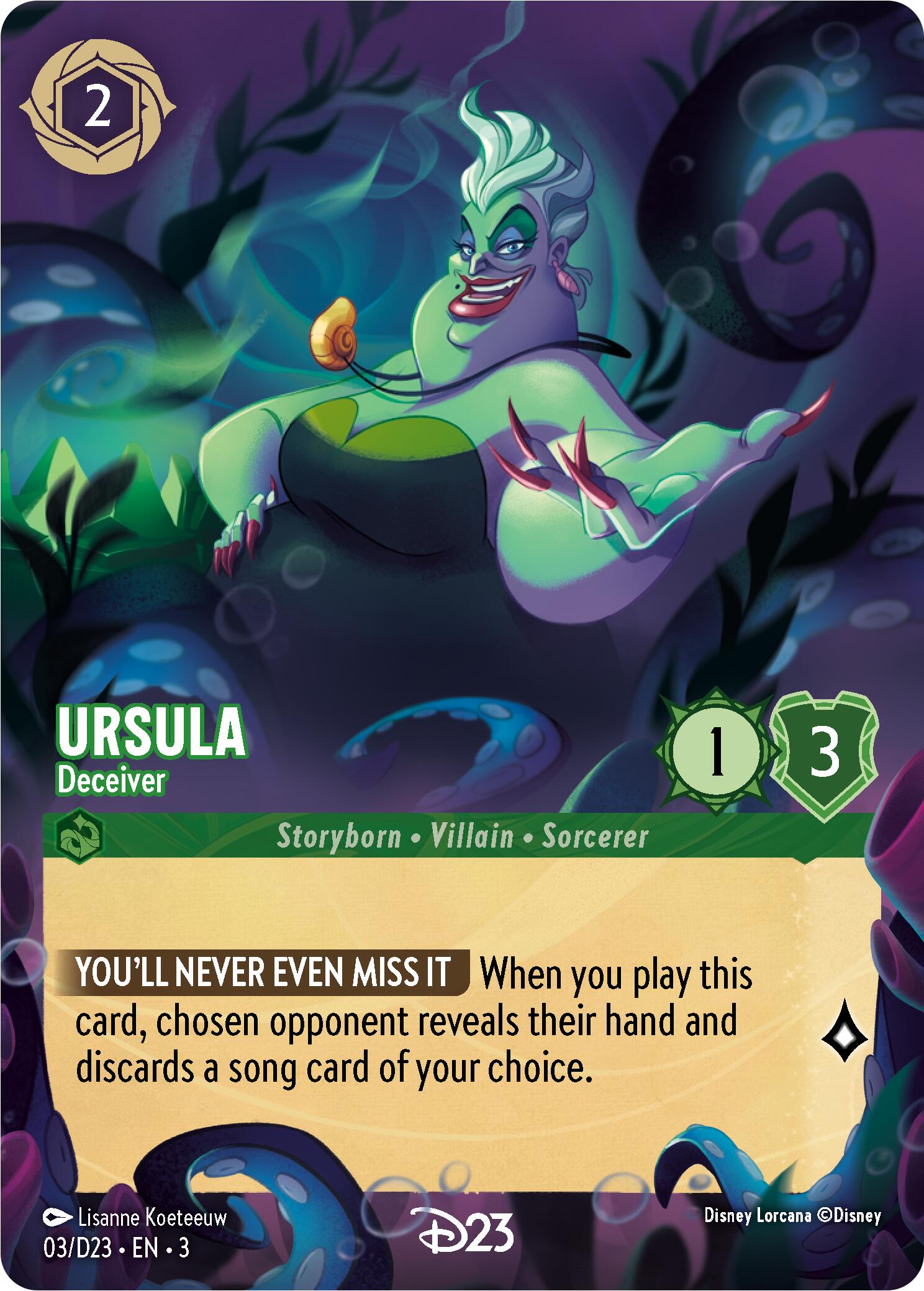 Ursula - Deceiver (3) [D23 Promos] - Disney - Card Brawlers | Quebec | Canada |