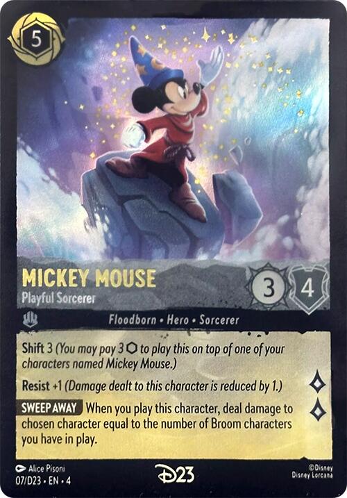 Mickey Mouse - Playful Sorcerer (7) [D23 Promos] - Disney - Card Brawlers | Quebec | Canada |