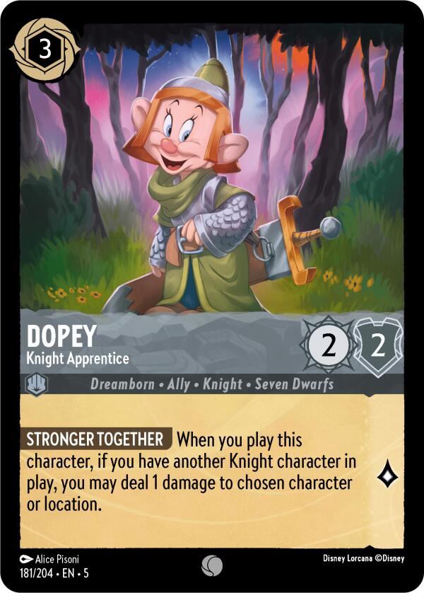 Dopey - Knight Apprentice (181/204) [Shimmering Skies] - Disney - Card Brawlers | Quebec | Canada |