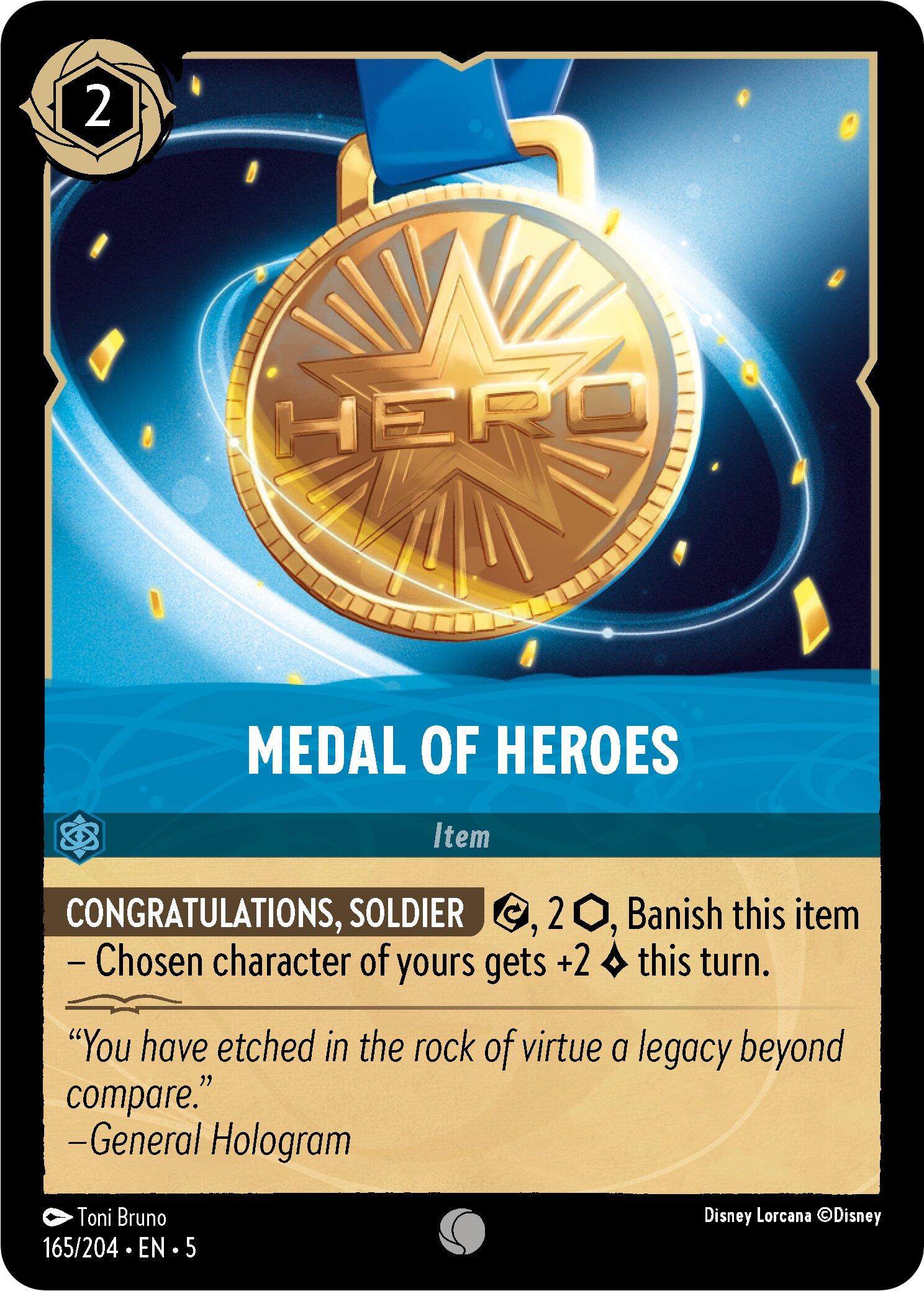 Medal of Heroes (165/204) [Shimmering Skies] - Disney - Card Brawlers | Quebec | Canada |