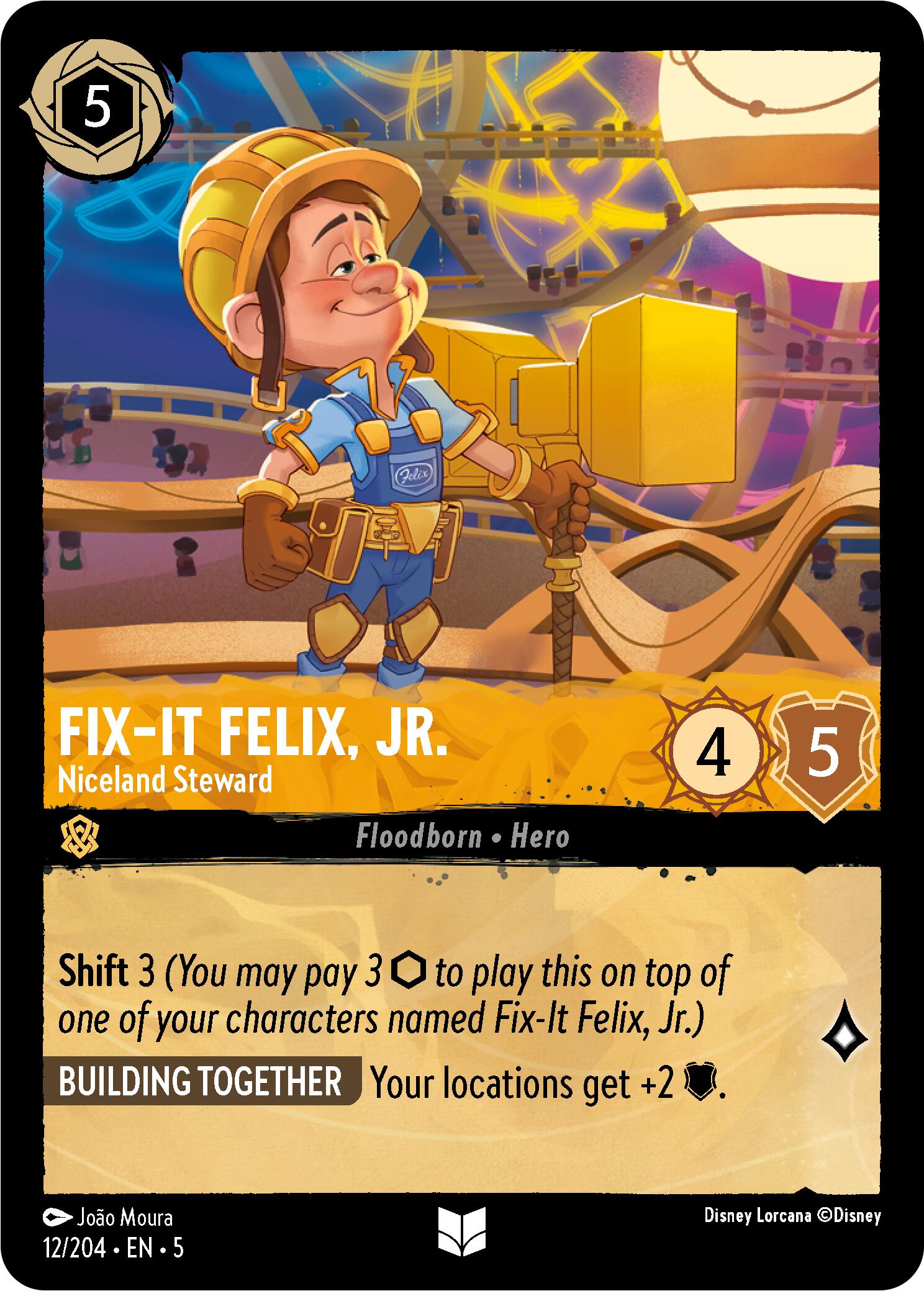 Fix-It Felix, Jr. - Niceland Steward (12/204) [Shimmering Skies] - Disney - Card Brawlers | Quebec | Canada |